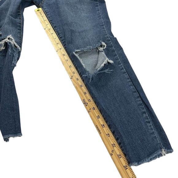Vans Womens Skinny Cropped Denim Jeans Sz 5/27 Stretch Distressed Ripped Pant - Picture 12 of 12